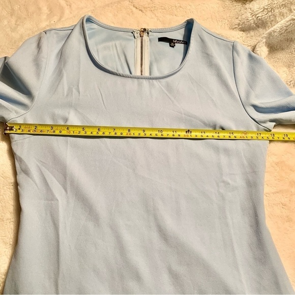 Lulu’s Dress Medium Mini Pale Blue Short Sleeve Silver Embellishments Crystals - Picture 14 of 16